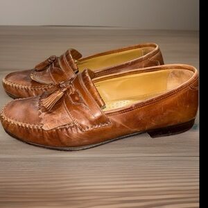 Johnston & Murphy Men's Tassel Shirt Loafers in Cognac Brown, Men’s Size 9.5W
